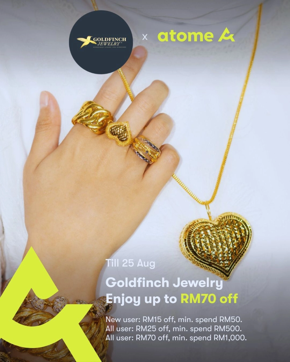 BUY GOLD NOW — WITH ATOME AT GOLDFINCH JEWELRY