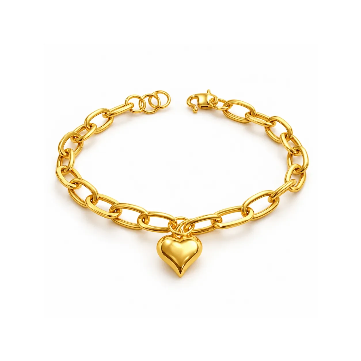 Paperclip Love Oval Bracelet — 916 gold bracelet