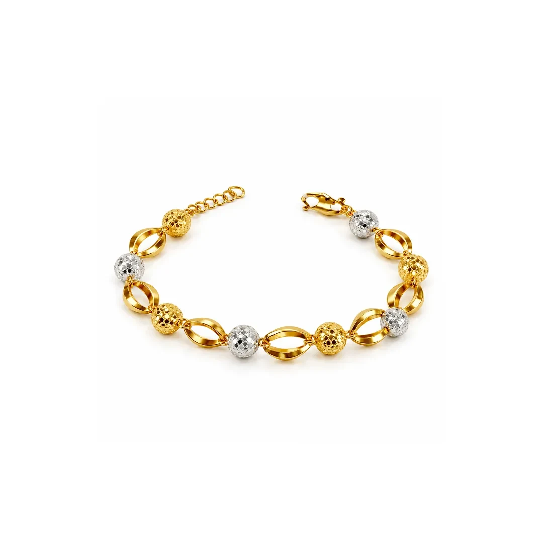 Oval Bola Chrome Bracelet — gelang emas 916