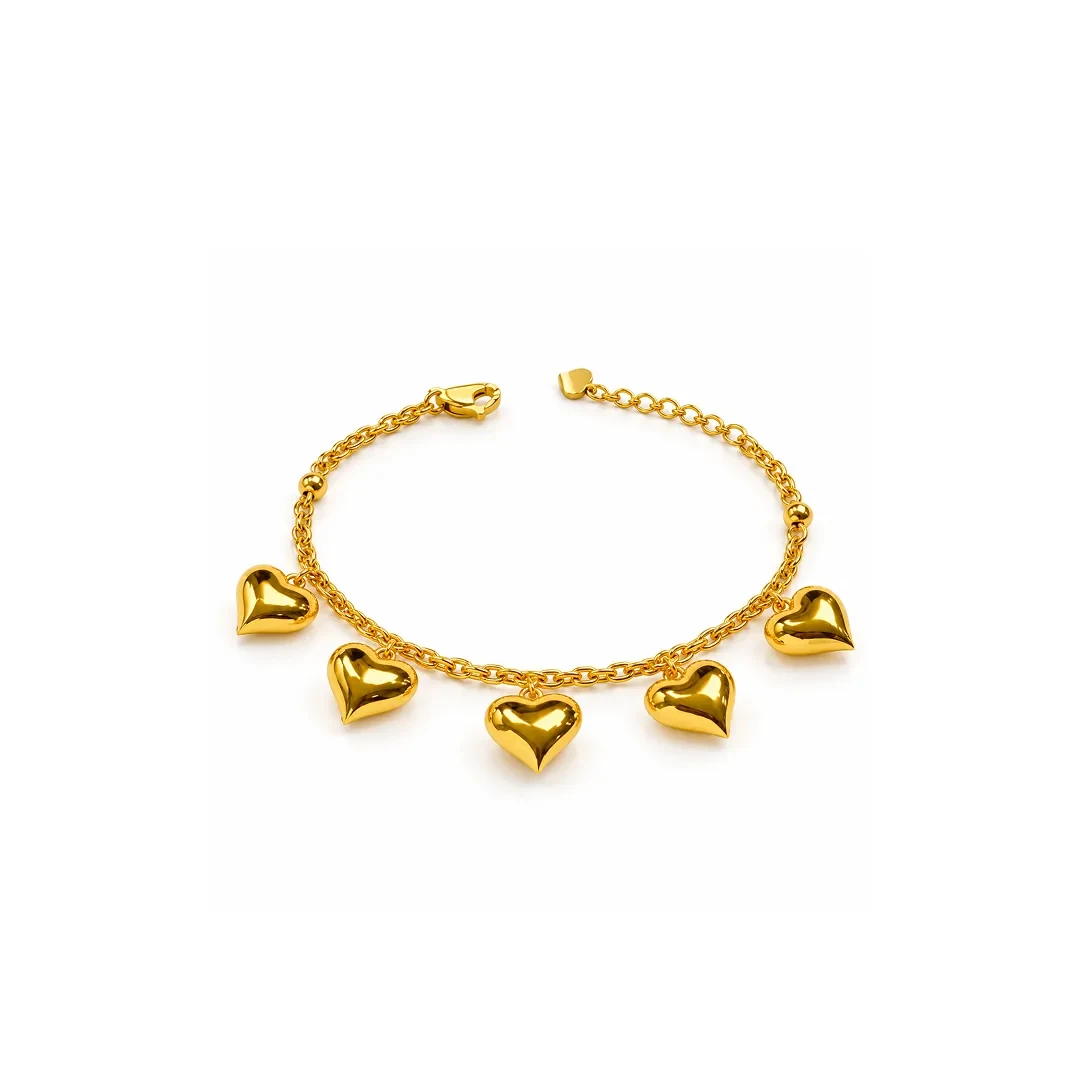 Puffy Heart Bracelet — gelang emas 916