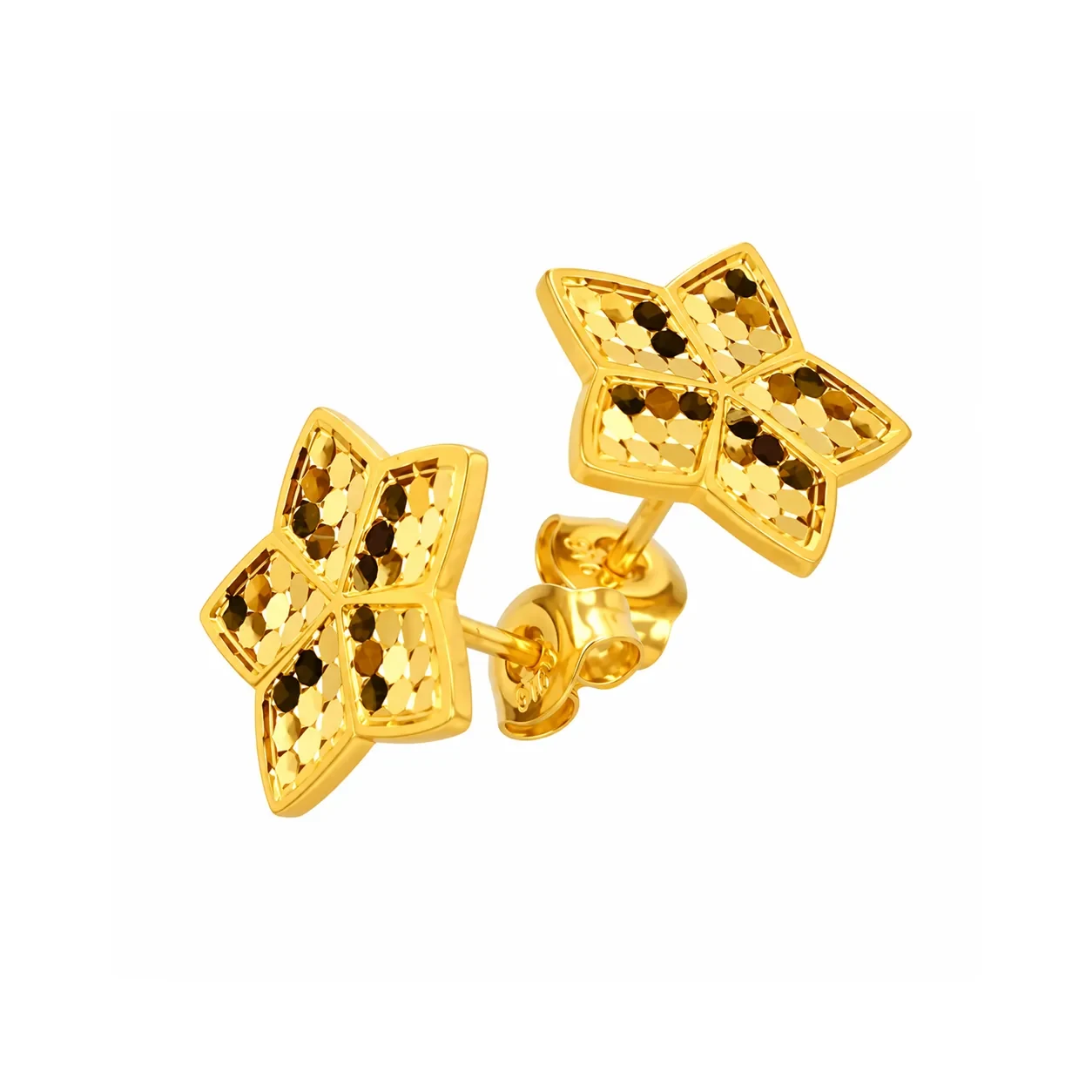 Flower Stud Earrings — 916 gold earrings