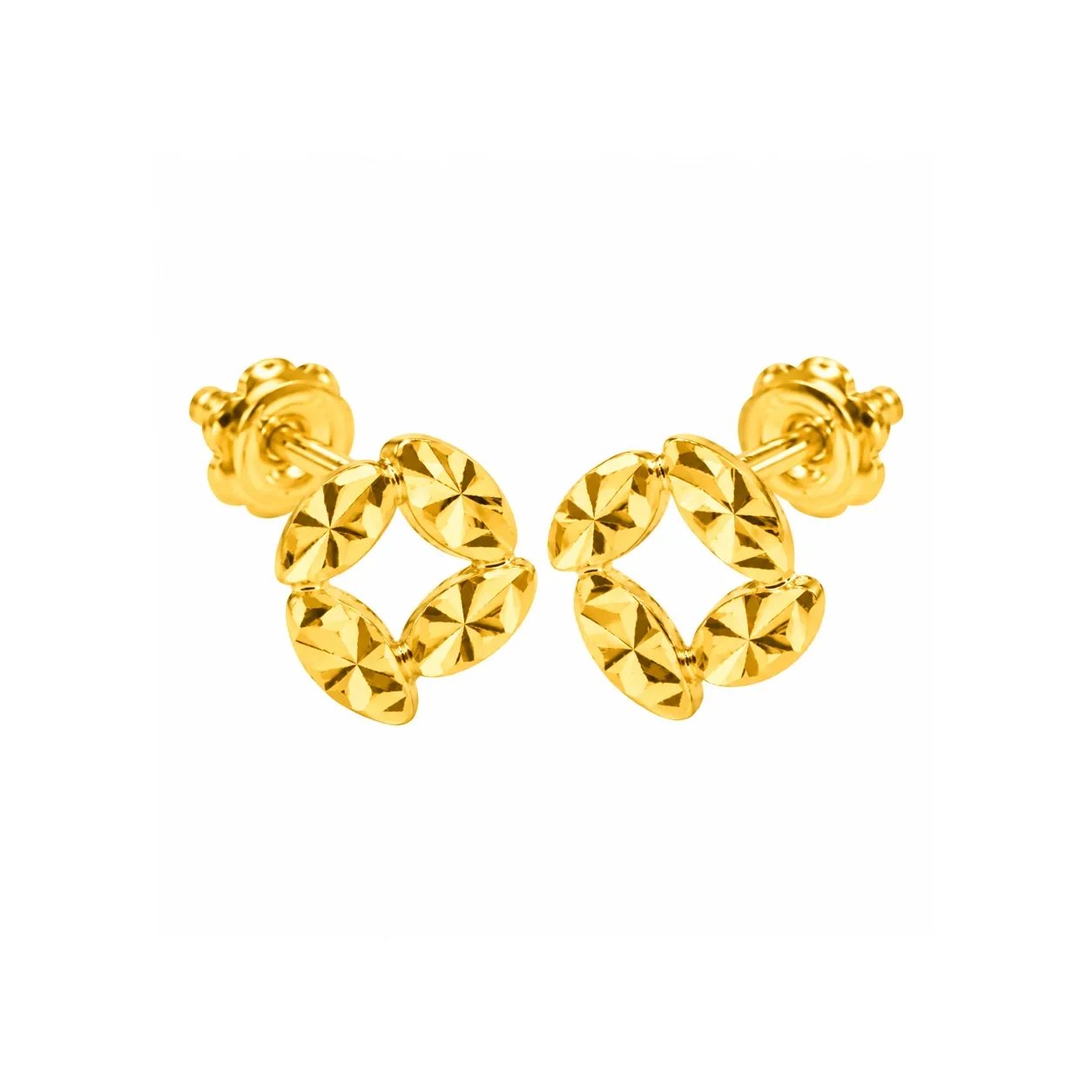 Petal Stud Earrings — anting-anting emas 916