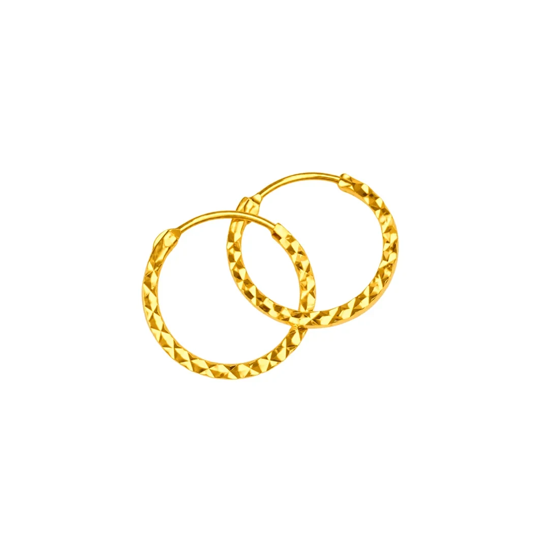 Dimensi Hoop Earrings — anting-anting emas 916