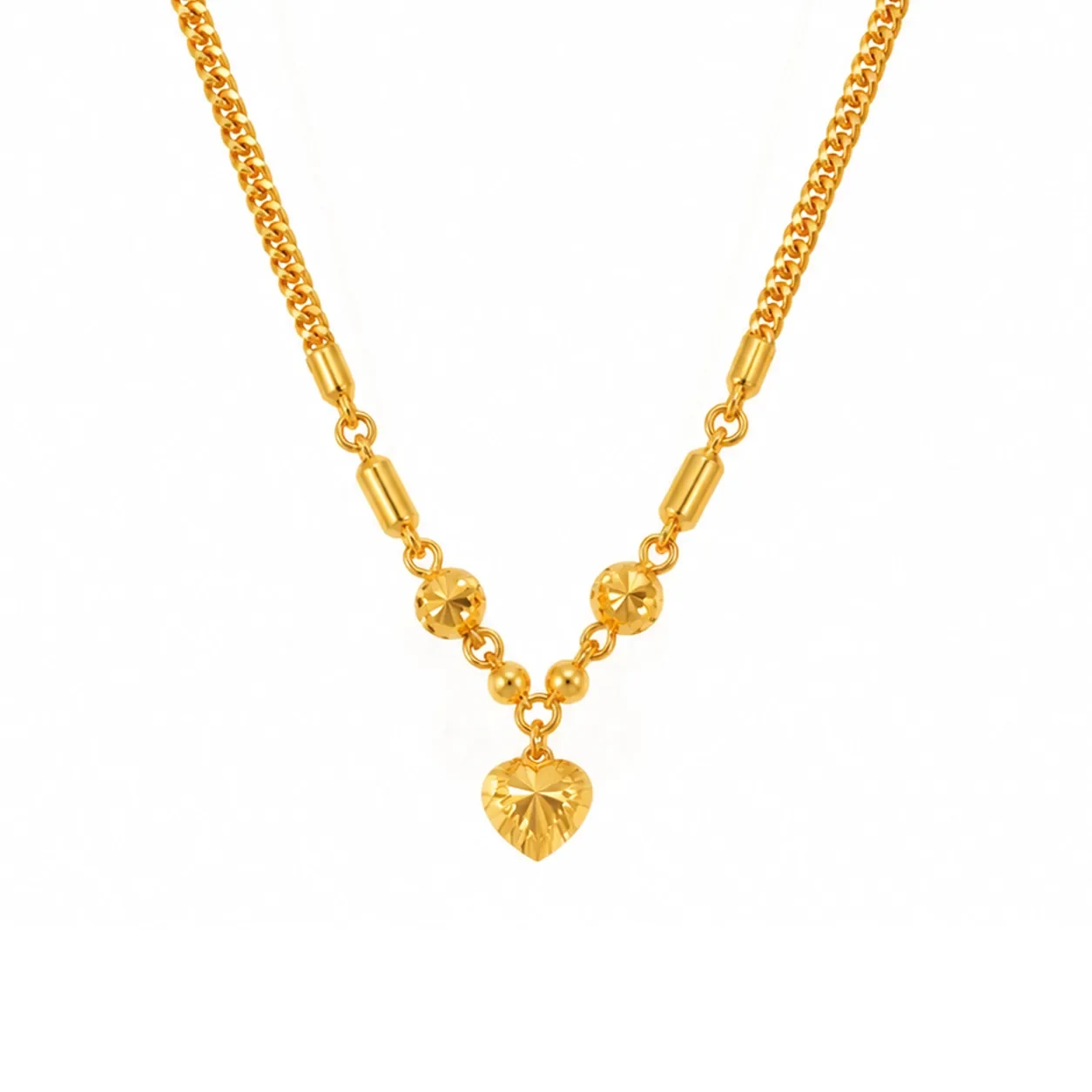 Heart Bead Necklace — 916 gold necklace