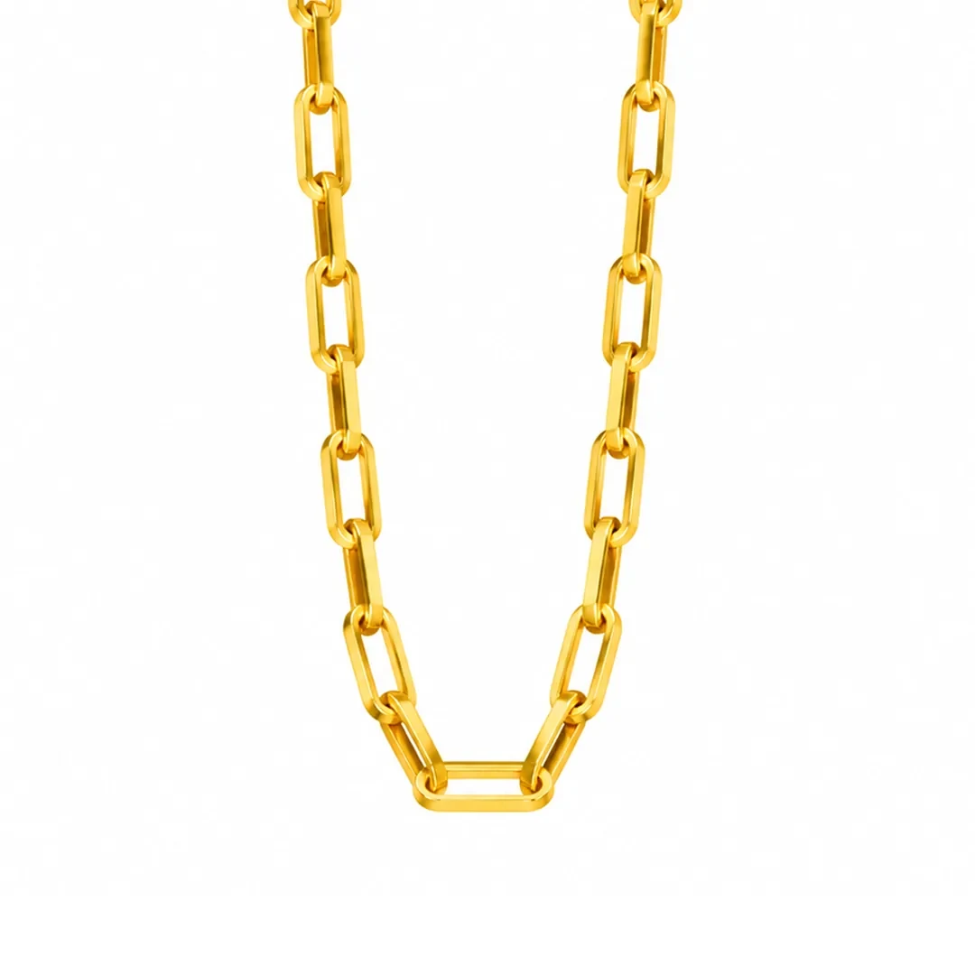Paperclip Necklace — 916 gold necklace