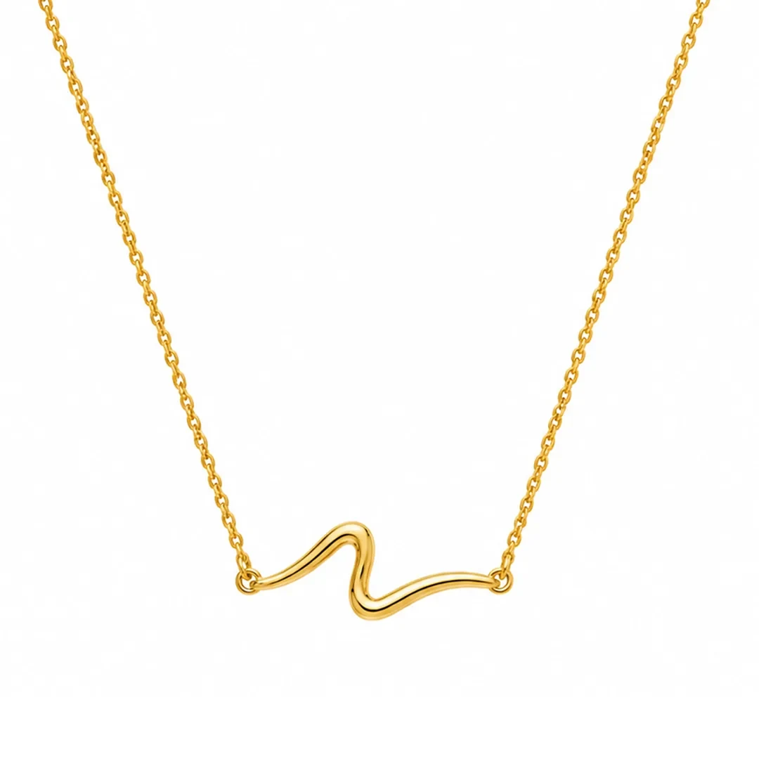 Wave Necklace — 916 gold necklace