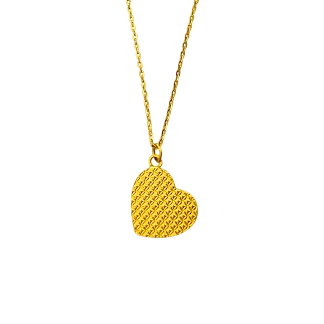 Love Textured Necklace — 916 gold necklace