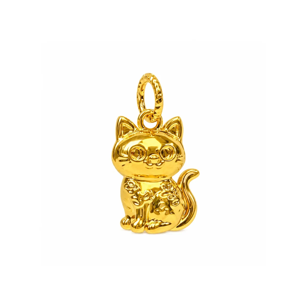 Cat — 916 gold pendant