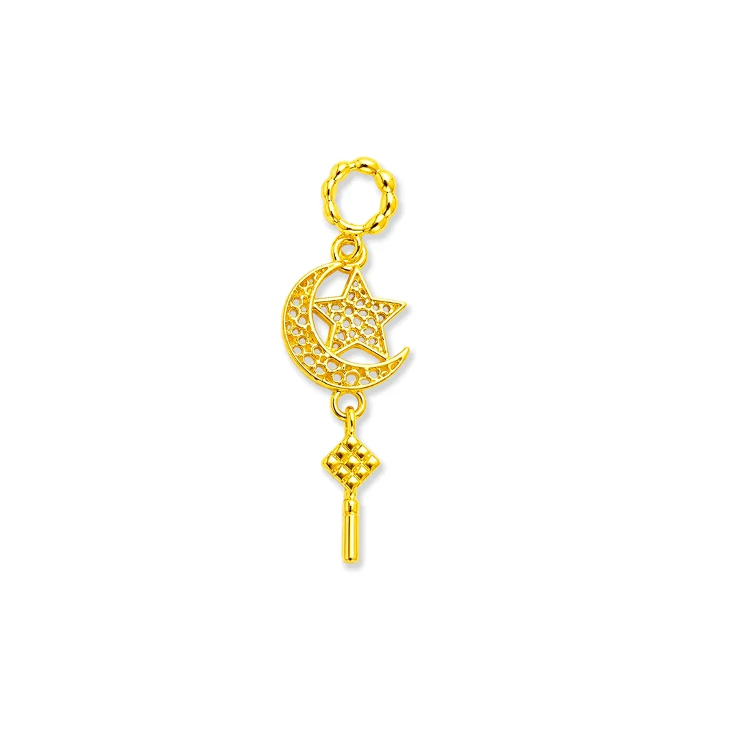 Moon Star Ketupat Pendant — 916 gold pendant