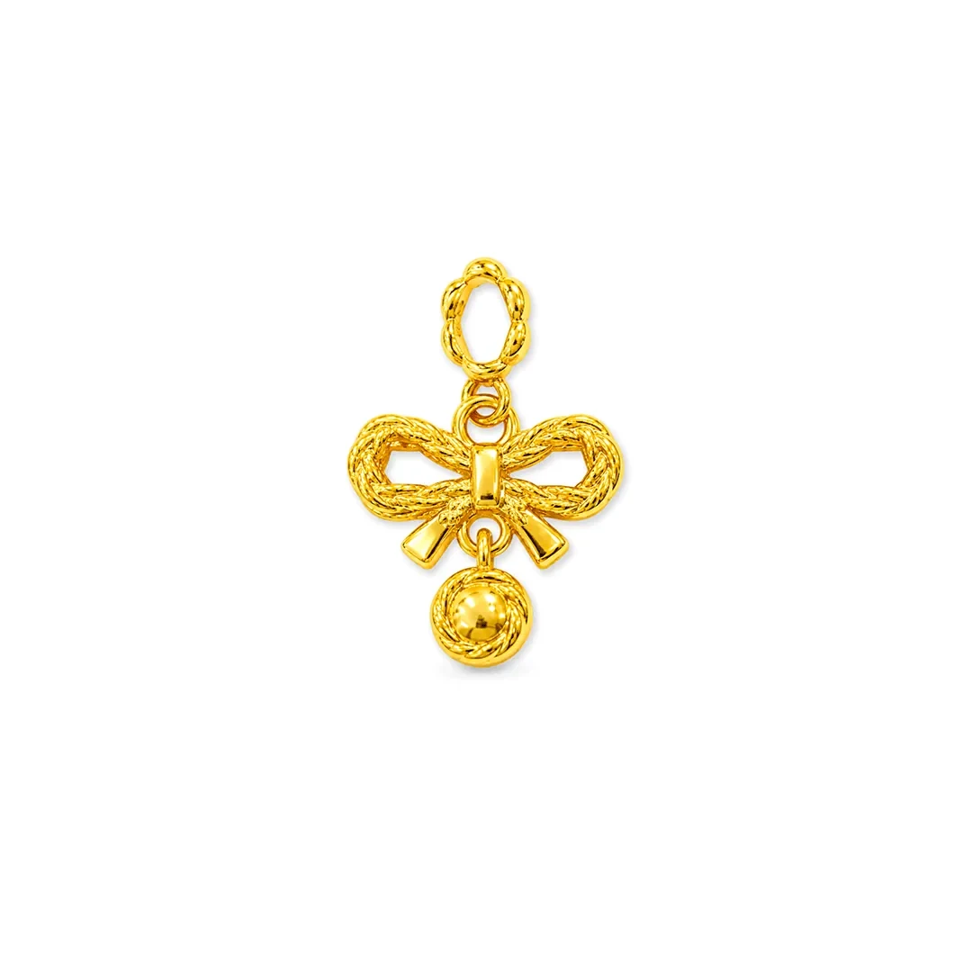 Ribbon Bow Pendant — loket emas 916