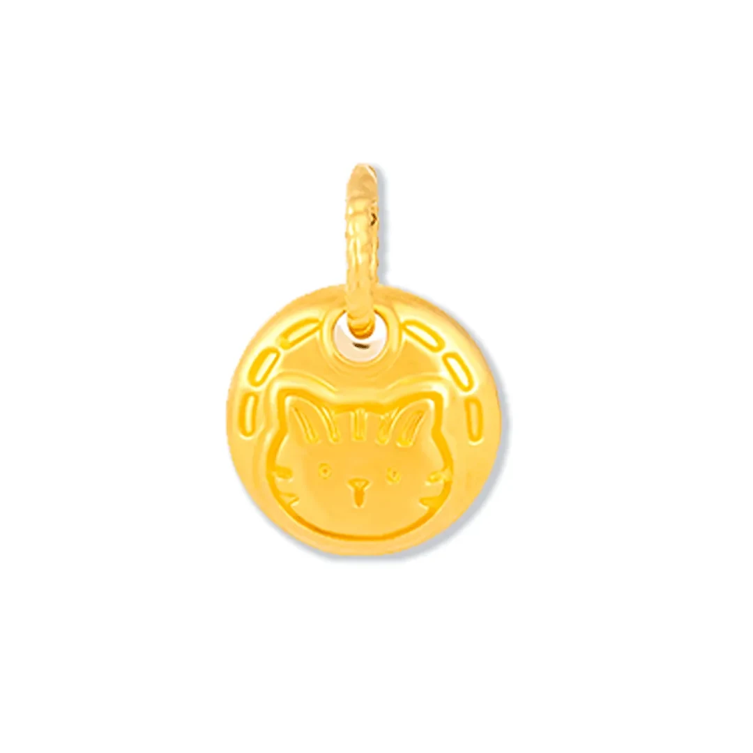 Cute Kitty Coin Pendant — loket emas 916