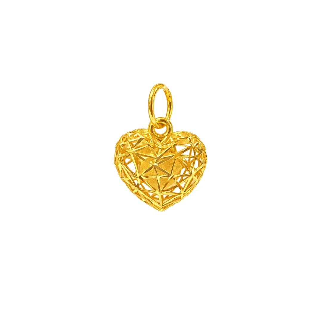 Lattice Heart Pendant — loket emas 375