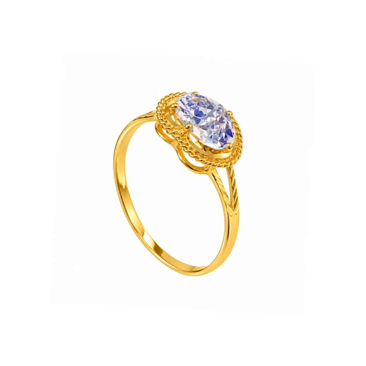 Love Ring Diamond Shape 916 - R00352 — cincin emas 916