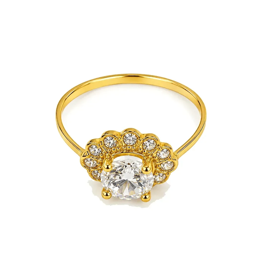Boba Flower Ring 375 - RS00004 — cincin emas